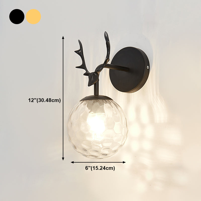 Style sphérique de style moderne Verre de murs en verre 1 éclairage d'écran clair pour chambre à coucher