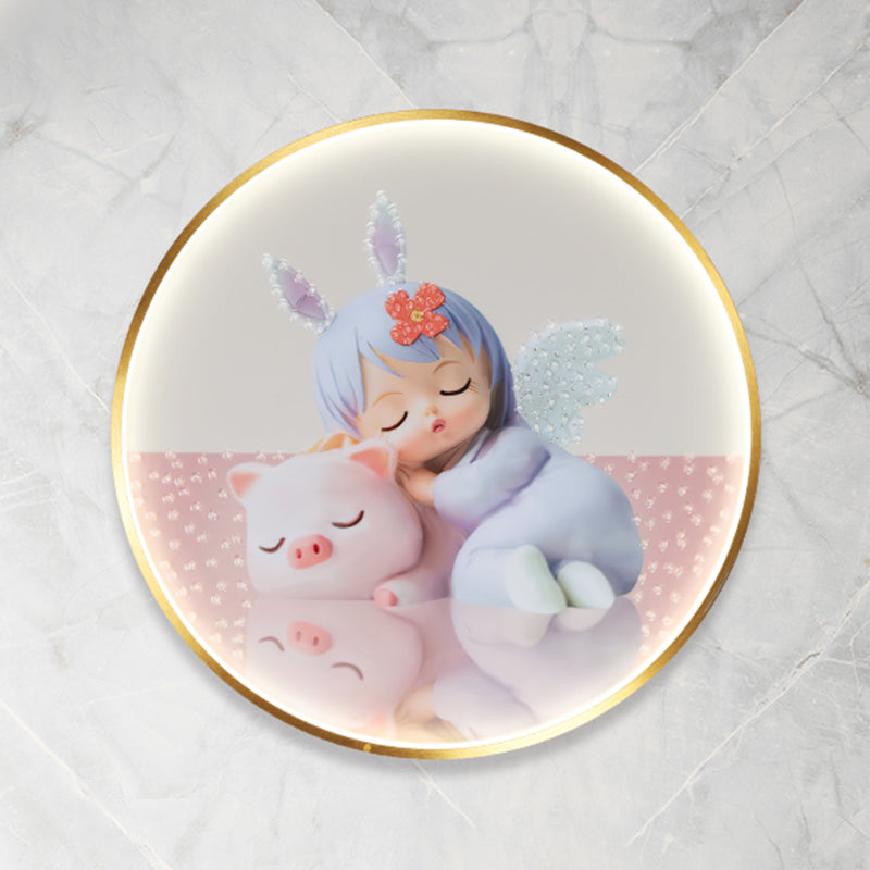 Modern Style Circle Shape Wall Sconce Metal 1 Light Sconce Lighting for Bedroom