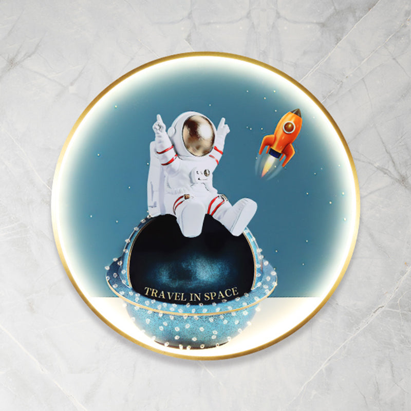 Modern Style Circle Shape Wall Sconce Metal 1 Light Sconce Lighting for Bedroom