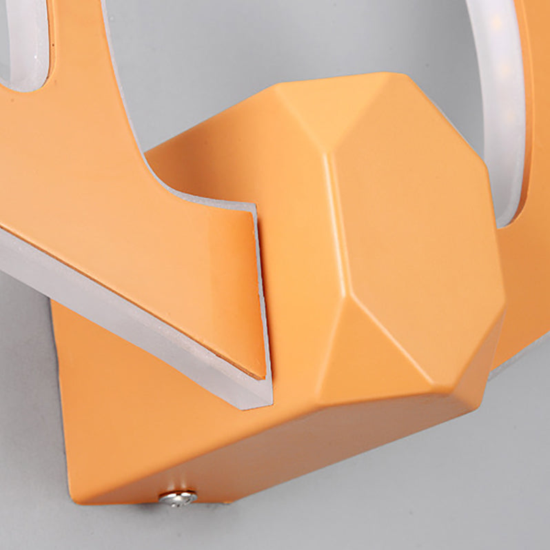 Estilo moderno de forma única Splicadores de pared de metal 2 iluminación de apliques de luz para sala de estar