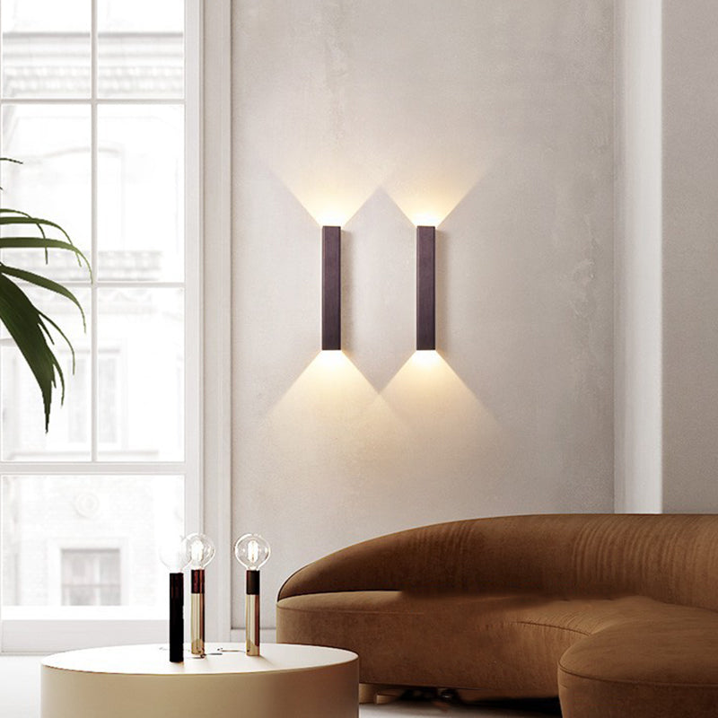Modern Style Strip Shape Wall Sconce Metal 2 Light Sconce Lighting for Living Room