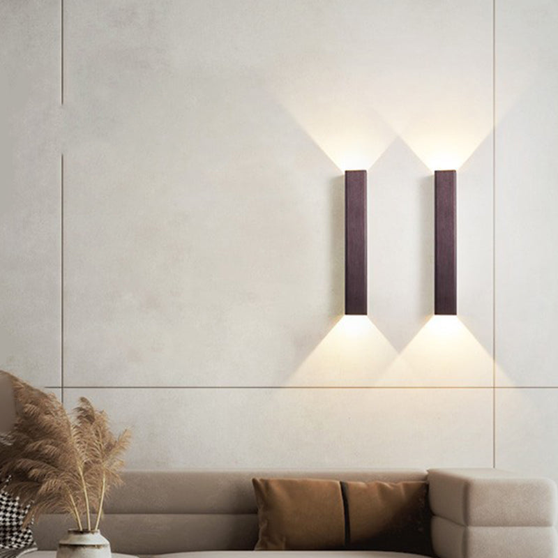 Modern Style Strip Shape Wall Sconce Metal 2 Light Sconce Lighting for Living Room