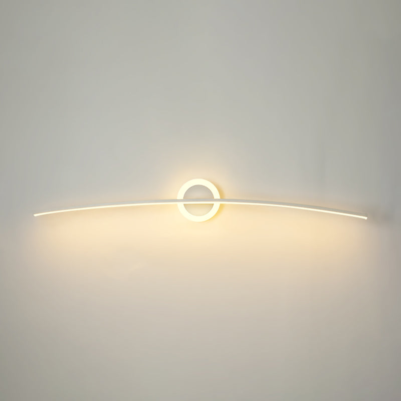 Linear Shape Metal Wall Light Modern Style 2 Lights Mirror Wall Mount Light