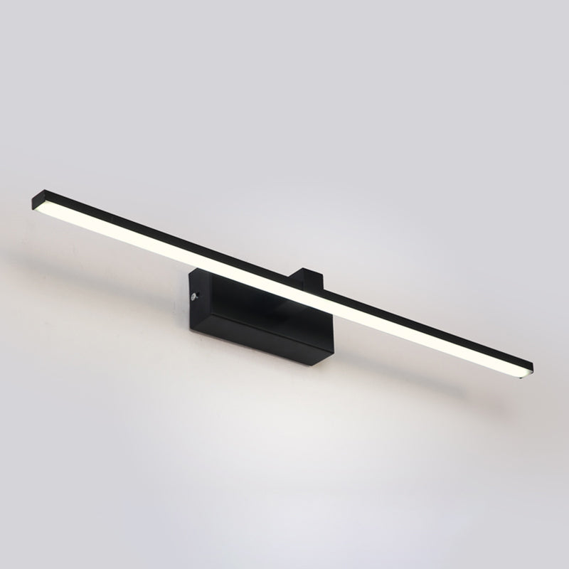 Luz de pared de metal de forma lineal Luz de montaje de pared de espejo de luz simple estilo moderno