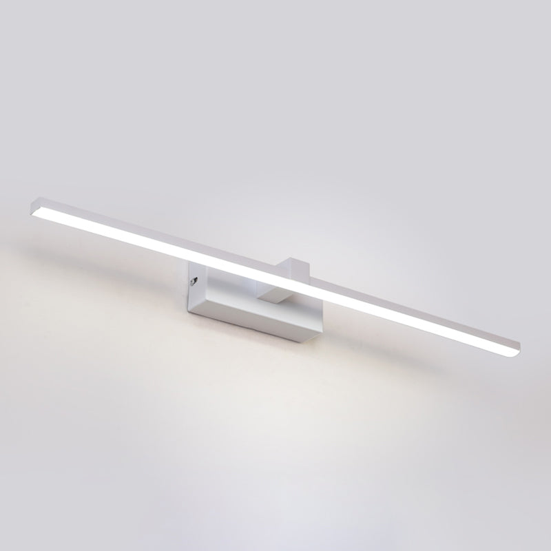 Luz de pared de metal de forma lineal Luz de montaje de pared de espejo de luz simple estilo moderno
