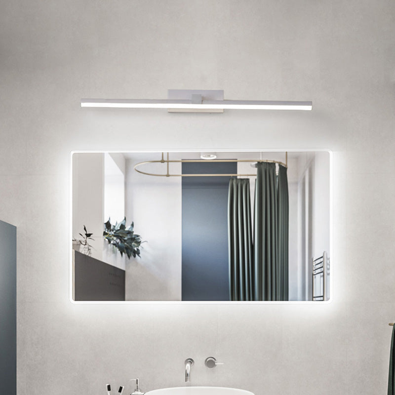 Luz de pared de metal de forma lineal Luz de montaje de pared de espejo de luz simple estilo moderno