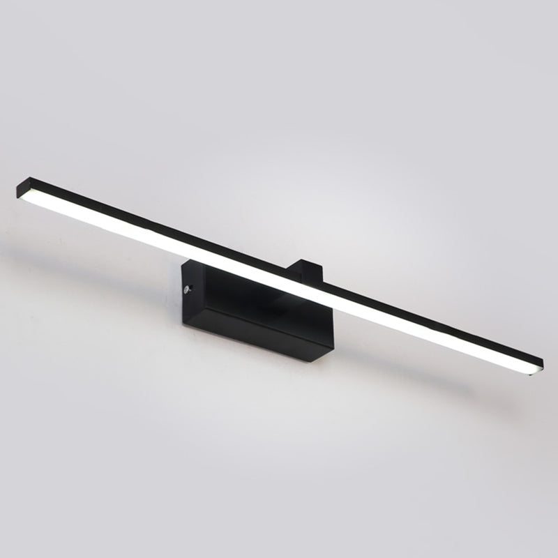 Luz de pared de metal de forma lineal Luz de montaje de pared de espejo de luz simple estilo moderno