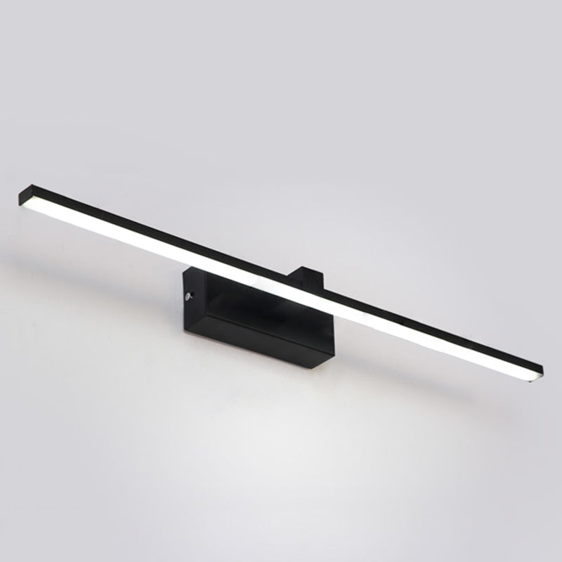 Luz de pared de metal de forma lineal Luz de montaje de pared de espejo de luz simple estilo moderno