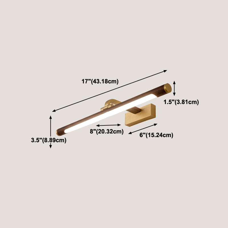 Metal Linear Shade Wall Sconce Modern Style Modern 1 Apparecchio di illuminazione da parete a specchio leggero in marrone