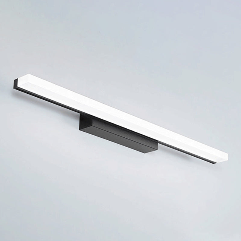 Metal Linear Wall Sconce Modern Single Light Mirror Wall Mount Light Fixture in Black