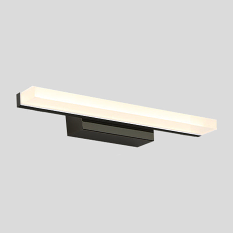 Metal Linear Wall Sconce Modern Single Light Mirror Wall Mount Light Fixture in Black