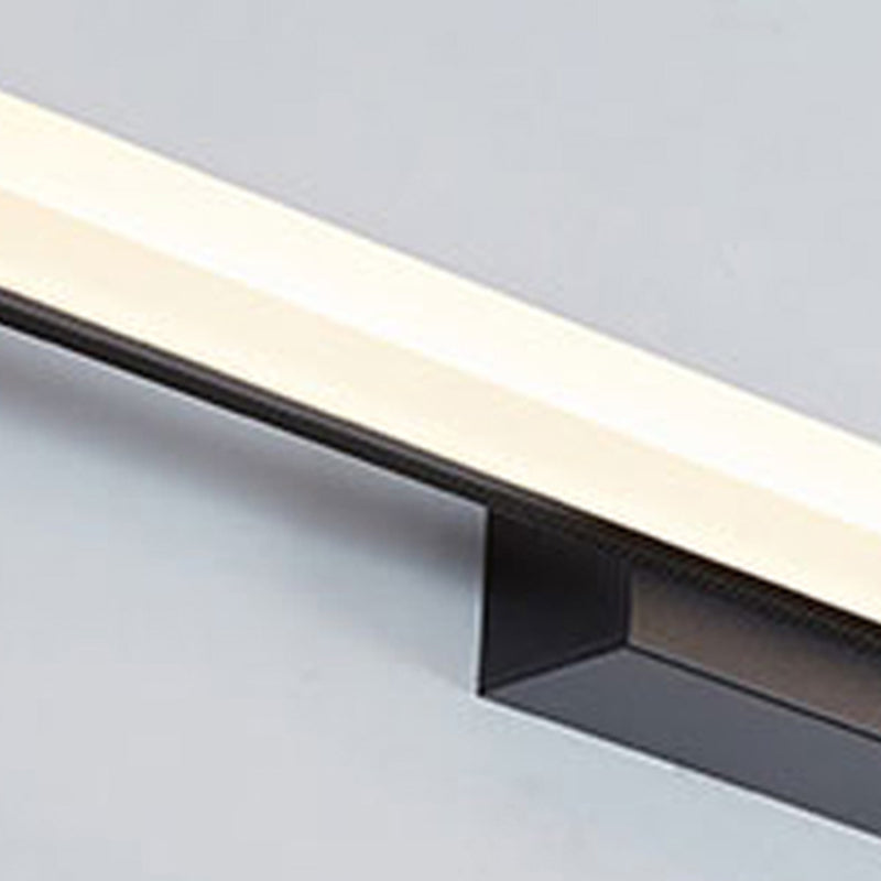 Metal Linear Wall Sconce Modern Single Light Mirror Wall Mount Light Fixture in Black