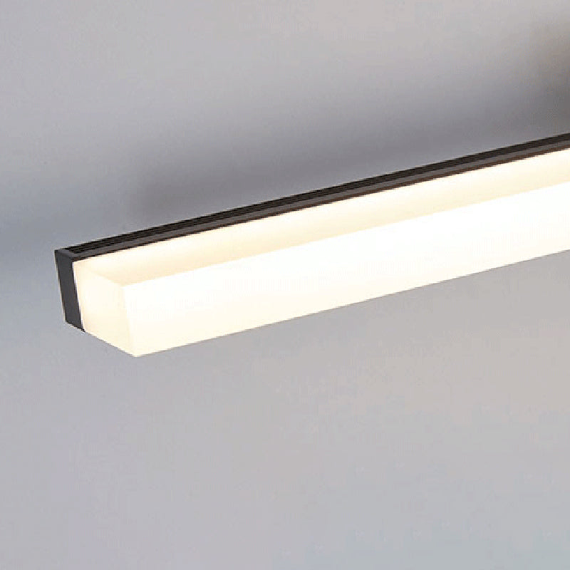 Metal Linear Wall Sconce Modern Single Light Mirror Wall Mount Light Fixture in Black