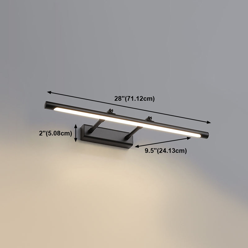 Lineaire vorm Modern ijdelheid licht metaal 1 lichte led spiegel licht voor badkamer in zwart