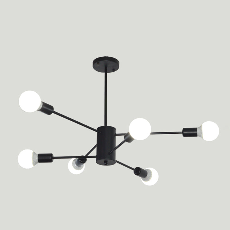 Industriële stijl radiale vorm kroonluchter lichten metaal hanglampverlichtingsarmaturen