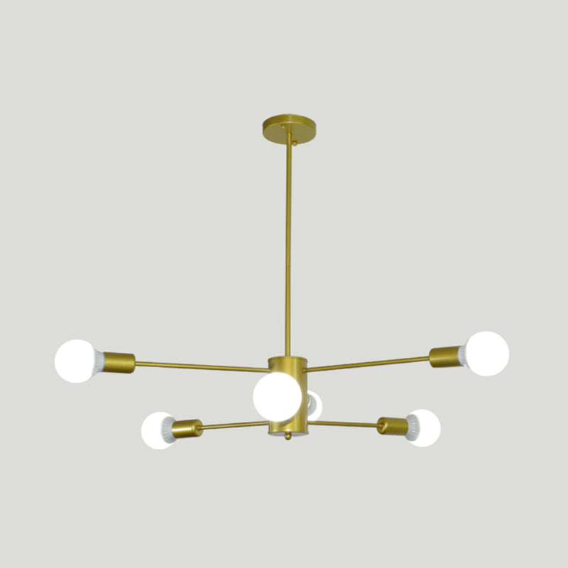 Industriële stijl radiale vorm kroonluchter lichten metaal hanglampverlichtingsarmaturen