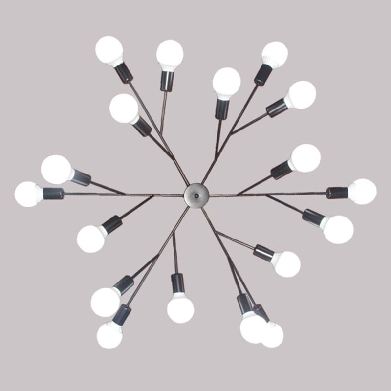 Radial Shape Chandelier Lights Industrial Style Metal Pendant Light Fixtures