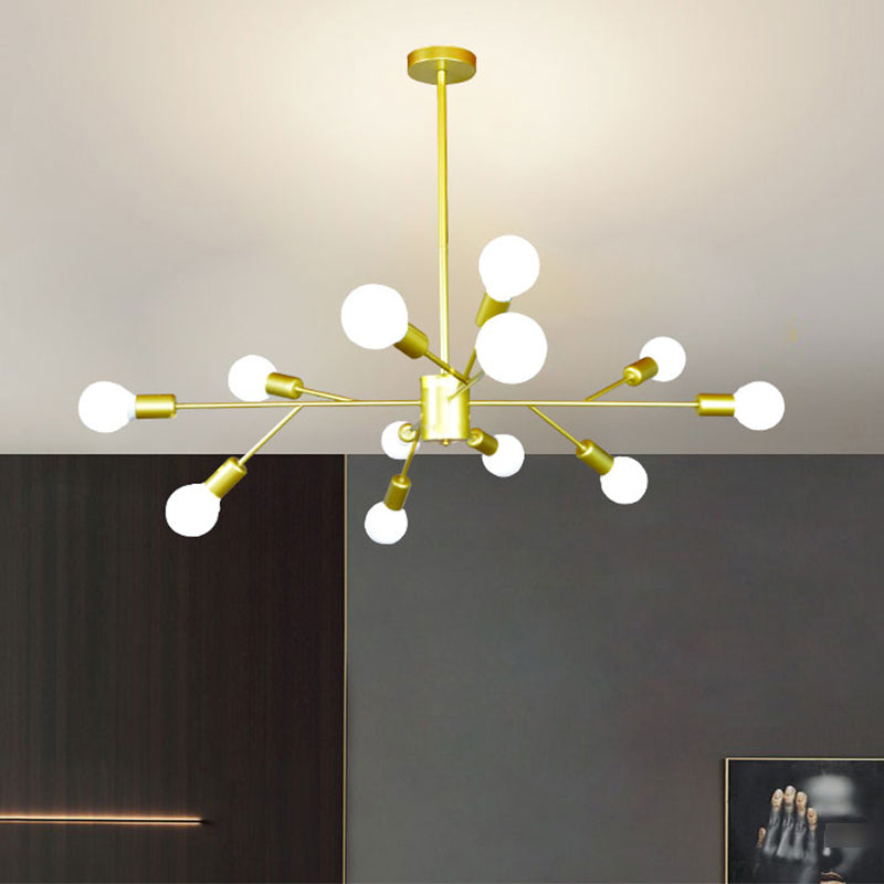 Radial Shape Chandelier Lights Industrial Style Metal Pendant Light Fixtures