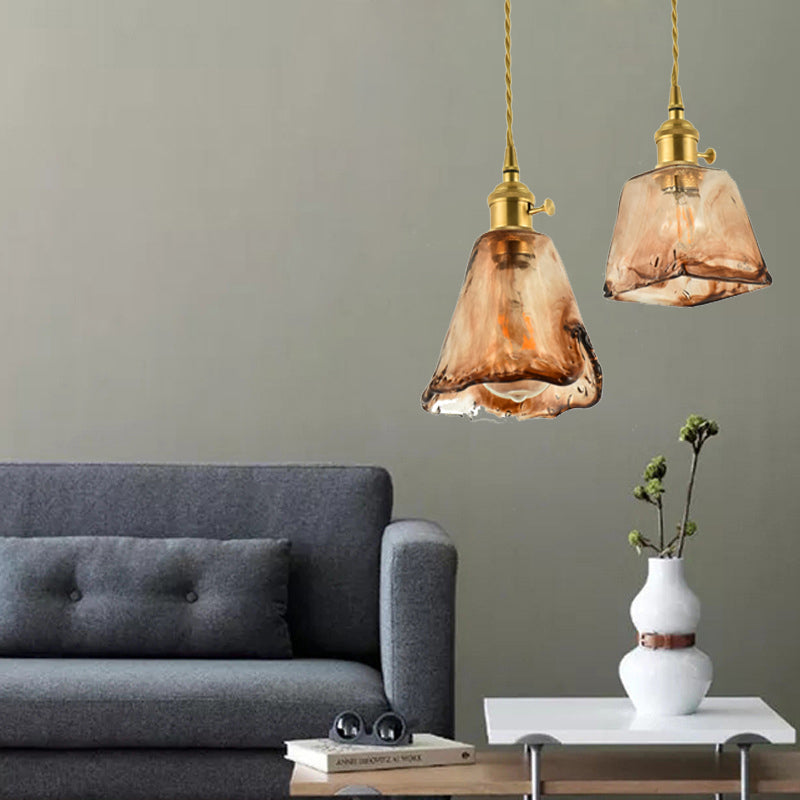 Industrial Glass Hanging Light Household Geometric Pendent Lighting for Living Room