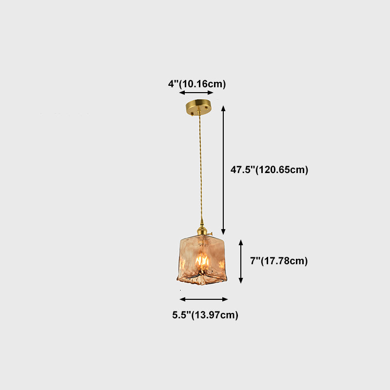 Industrial Glass Hanging Light Household Geometric Pendent Lighting for Living Room