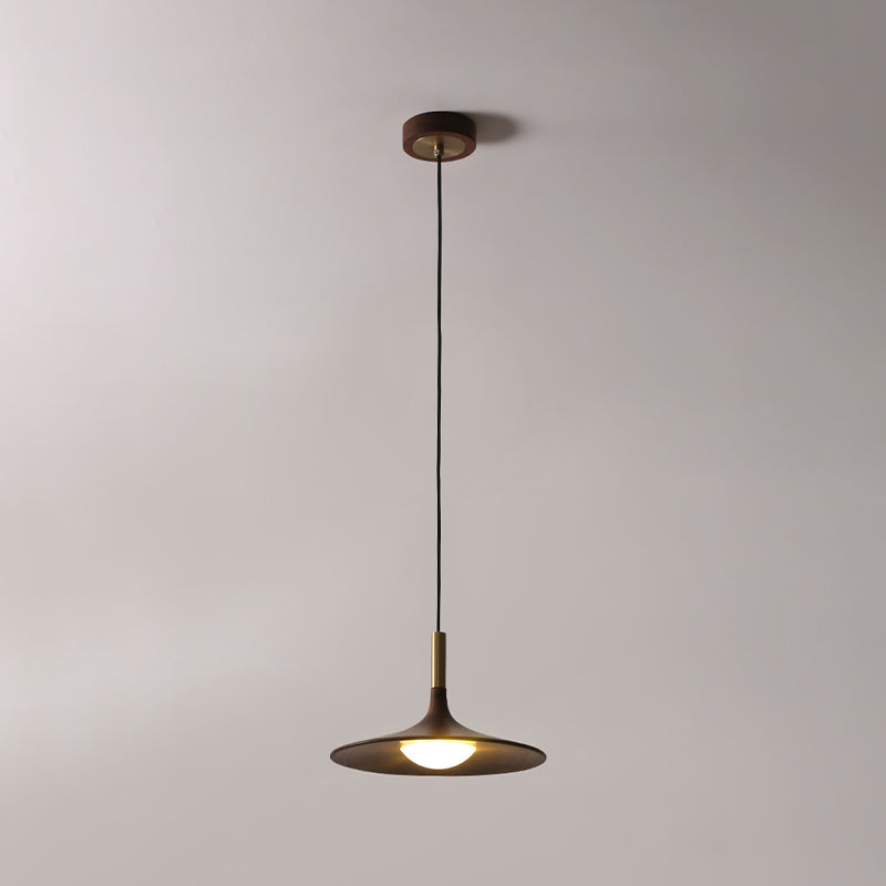 Modern Hanging Light Wooden Shade Pendent Light Fixture for Sitting Room