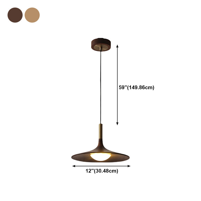 Modern Hanging Light Wooden Shade Pendent Light Fixture for Sitting Room