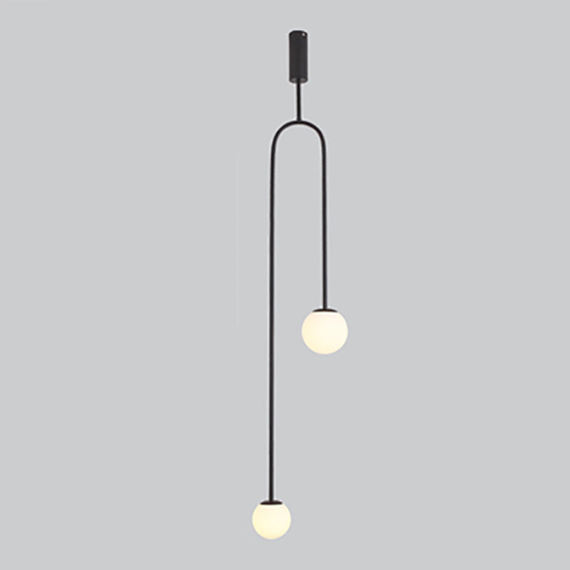 Glass Ball Shade Hanging Light Contemporary Pendent Lighting Fixture for Drawing Room