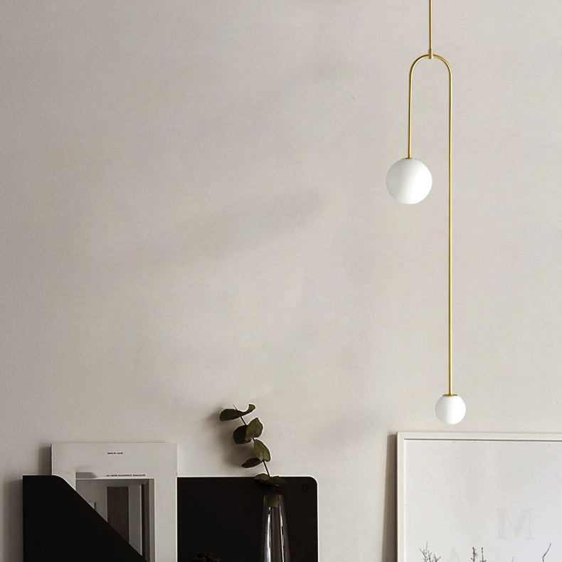 Glass Ball Shade Hanging Light Contemporary Pendent Lighting Fixture for Drawing Room