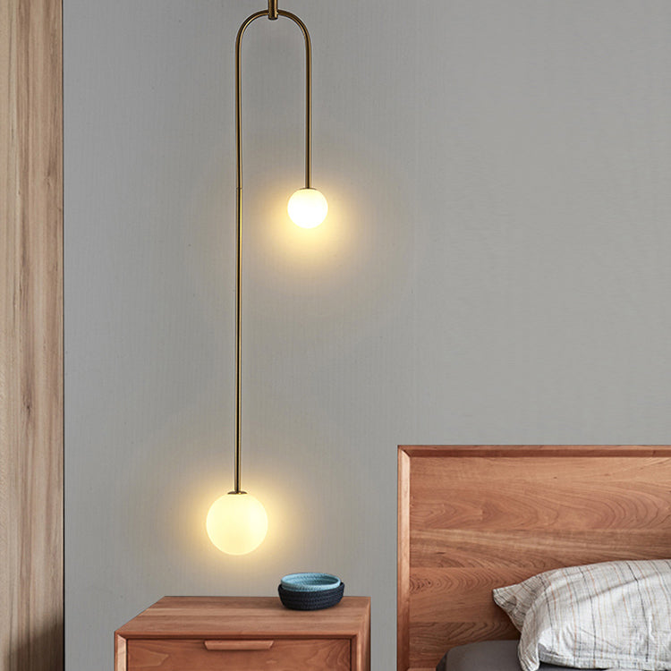 Glass Ball Shade Hanging Light Contemporary Pendent Lighting Fixture for Drawing Room