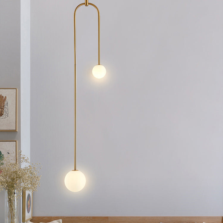 Glass Ball Shade Hanging Light Contemporary Pendent Lighting Fixture for Drawing Room