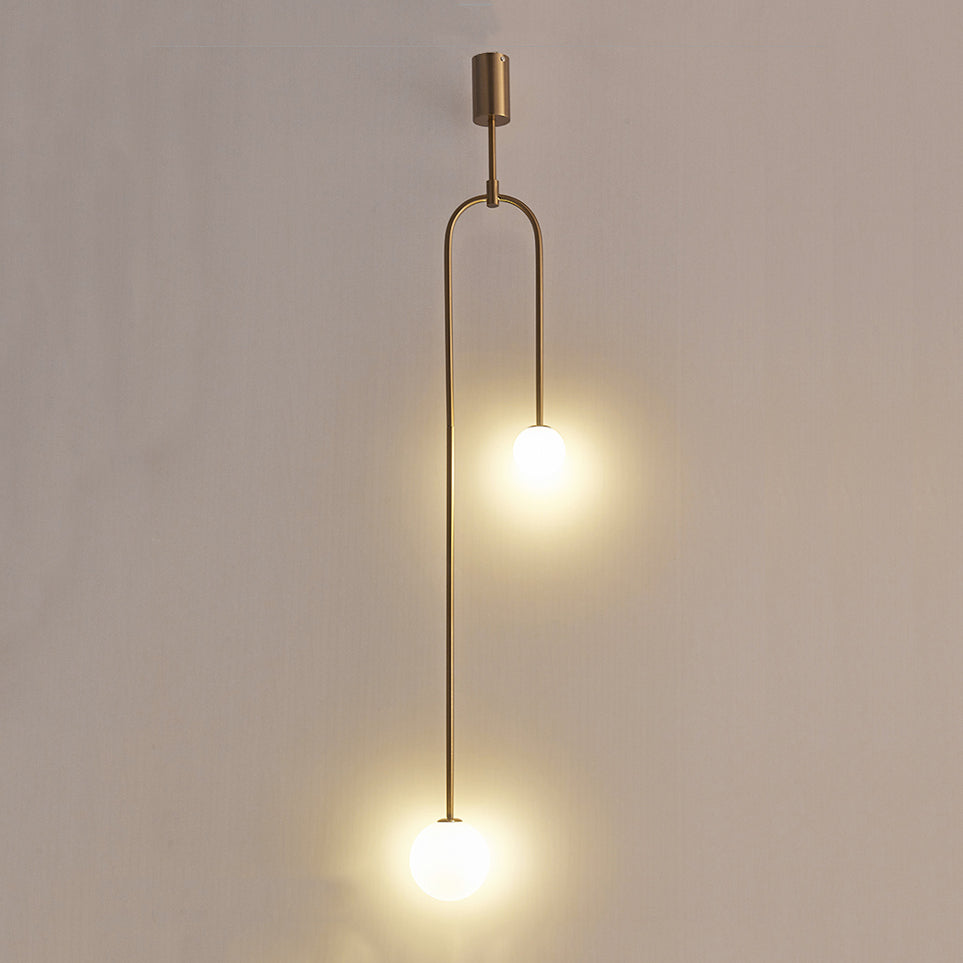 Glass Ball Shade Hanging Light Contemporary Pendent Lighting Fixture for Drawing Room