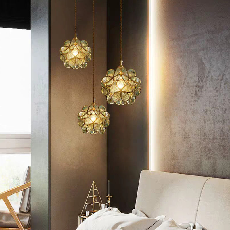 Modern Style Unique Shape Hanging Light Glass 1 Light Hanging Lamp for Bedroom