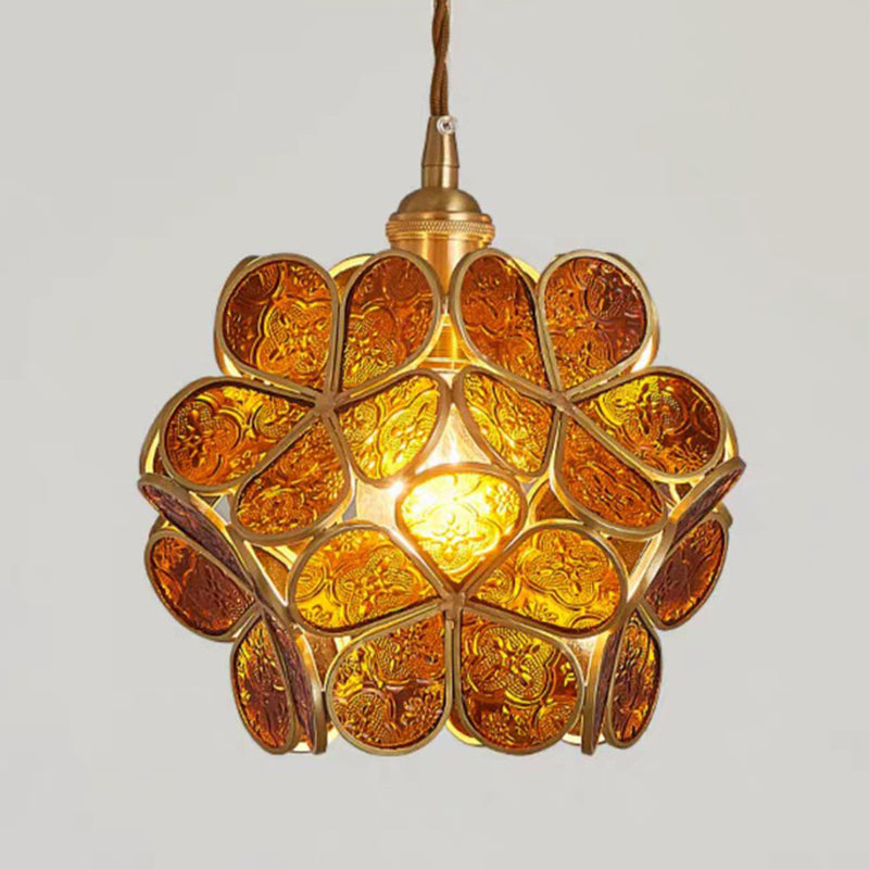 Modern Style Unique Shape Hanging Light Glass 1 Light Hanging Lamp for Bedroom