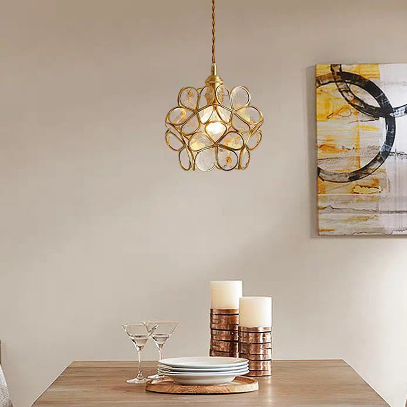 Modern Style Unique Shape Hanging Light Glass 1 Light Hanging Lamp for Bedroom