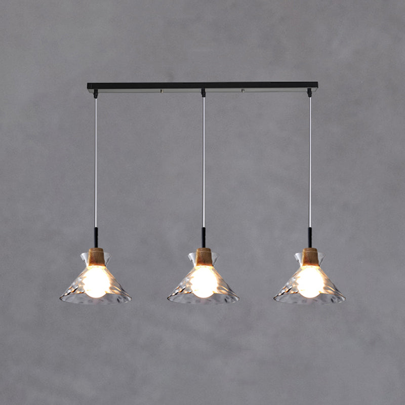 Geometric Shape Glass Hanging Light Modern Multi Lights Hanging Light Mounted Fixture