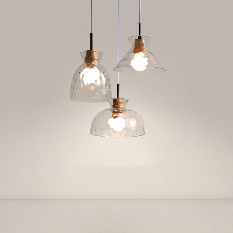 Geometric Shape Glass Hanging Light Modern Multi Lights Hanging Light Mounted Fixture