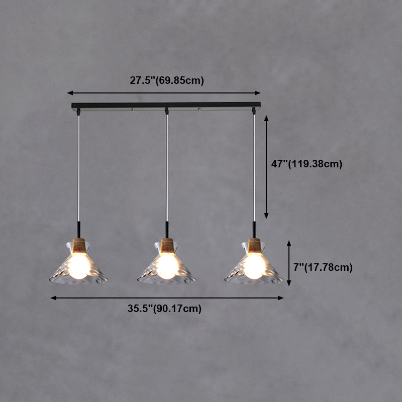 Geometric Shape Glass Hanging Light Modern Multi Lights Hanging Light Mounted Fixture