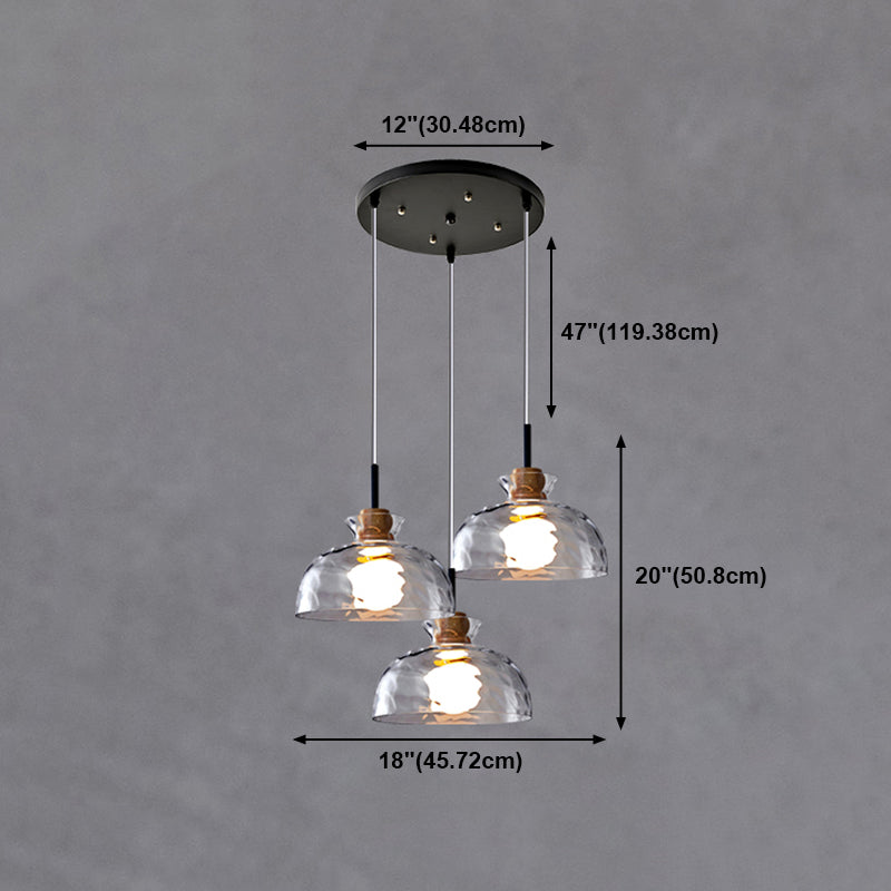 Geometric Shape Glass Hanging Light Modern Multi Lights Hanging Light Mounted Fixture