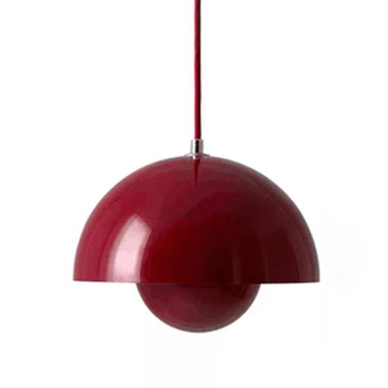 Round Shape Metal Hanging Light Nordic Macarons 1-Light Hanging Mounted Light