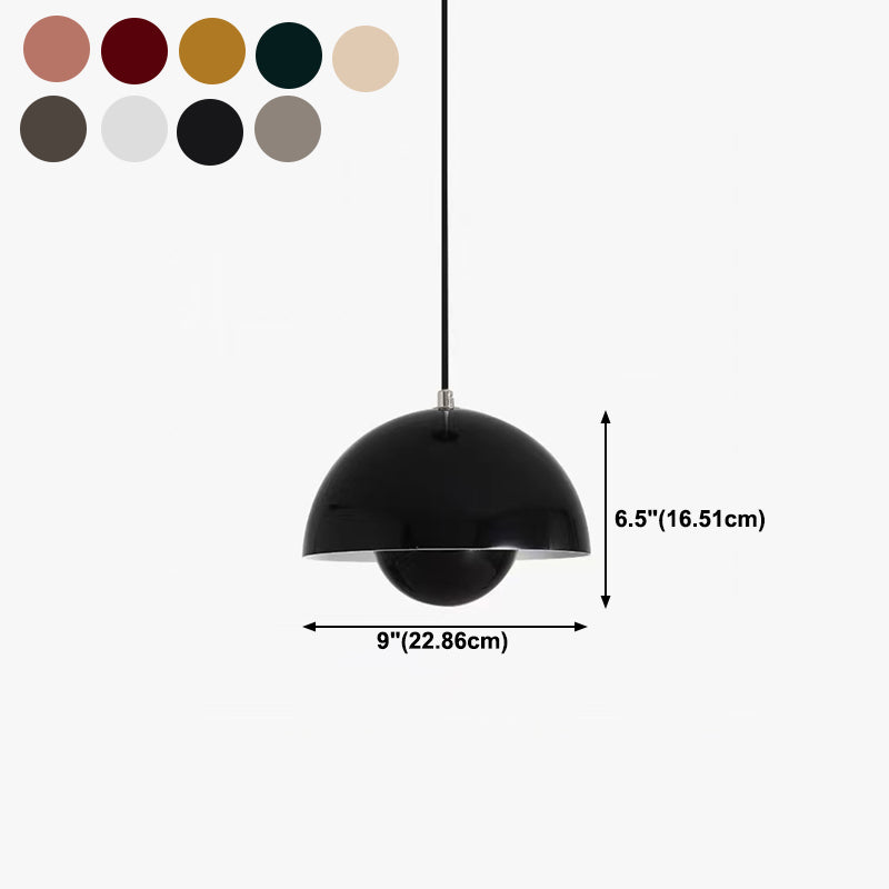 Round Shape Metal Hanging Light Nordic Macarons 1-Light Hanging Mounted Light