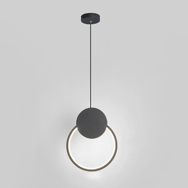 Contemporary Style Linear Shape Pendant Light Metal 1 Light Hanging Lamp in Black