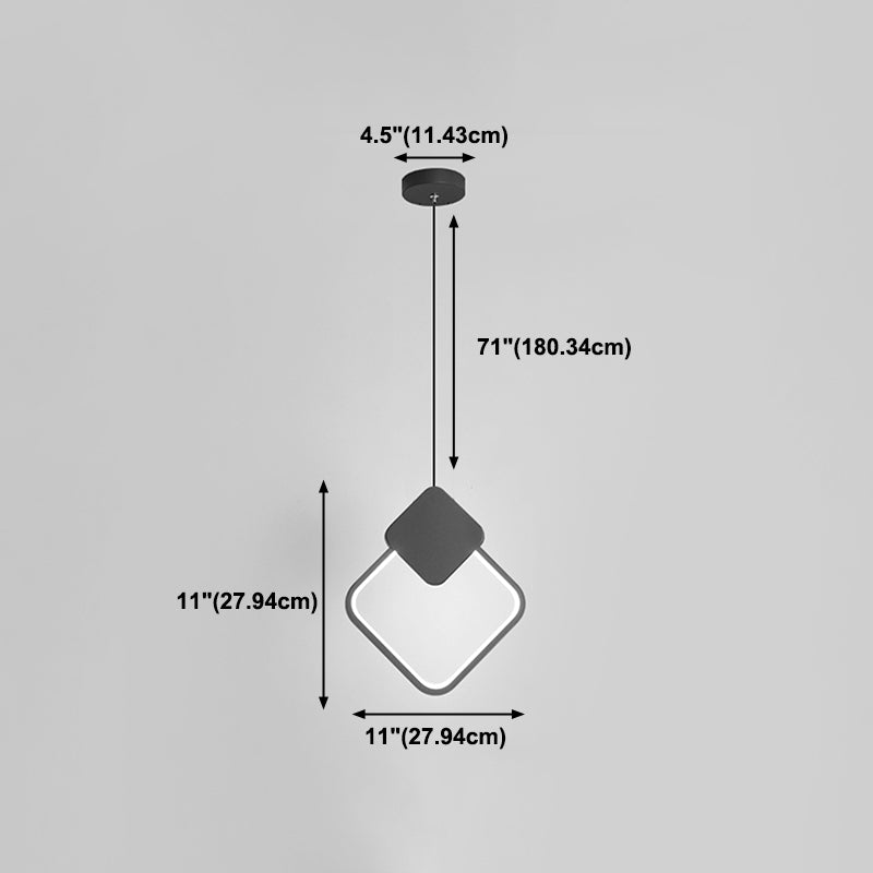 Contemporary Style Linear Shape Pendant Light Metal 1 Light Hanging Lamp in Black