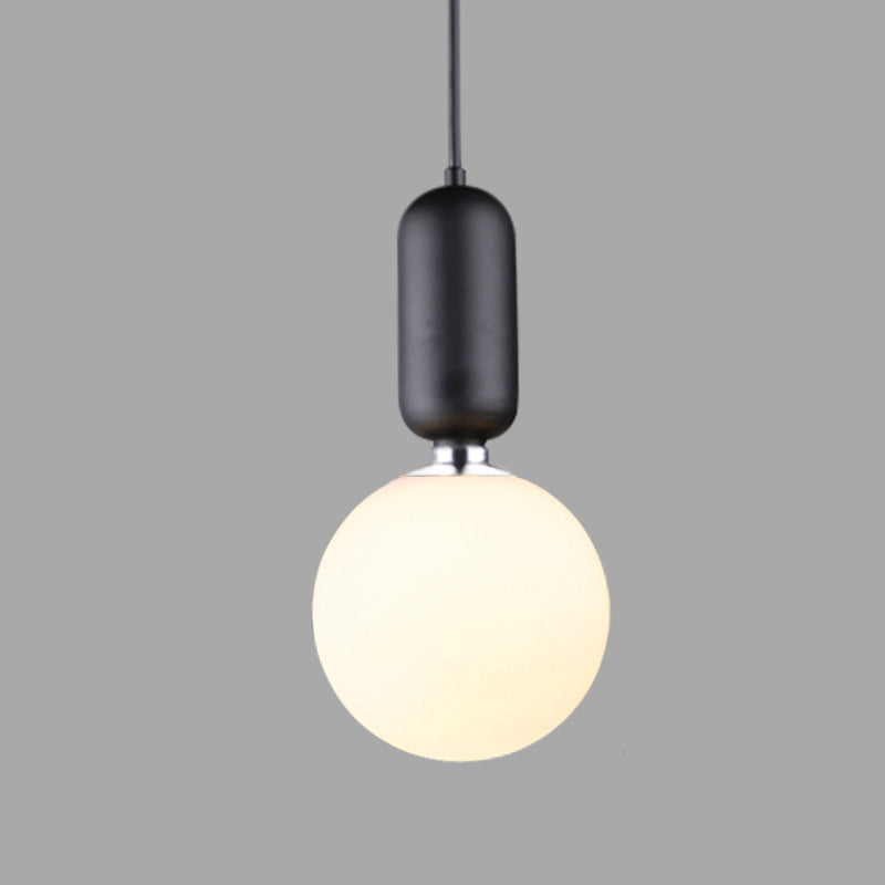 1 Light Spherical Hanging Ceiling Light Modern Style Glass Hanging Lamp Kit