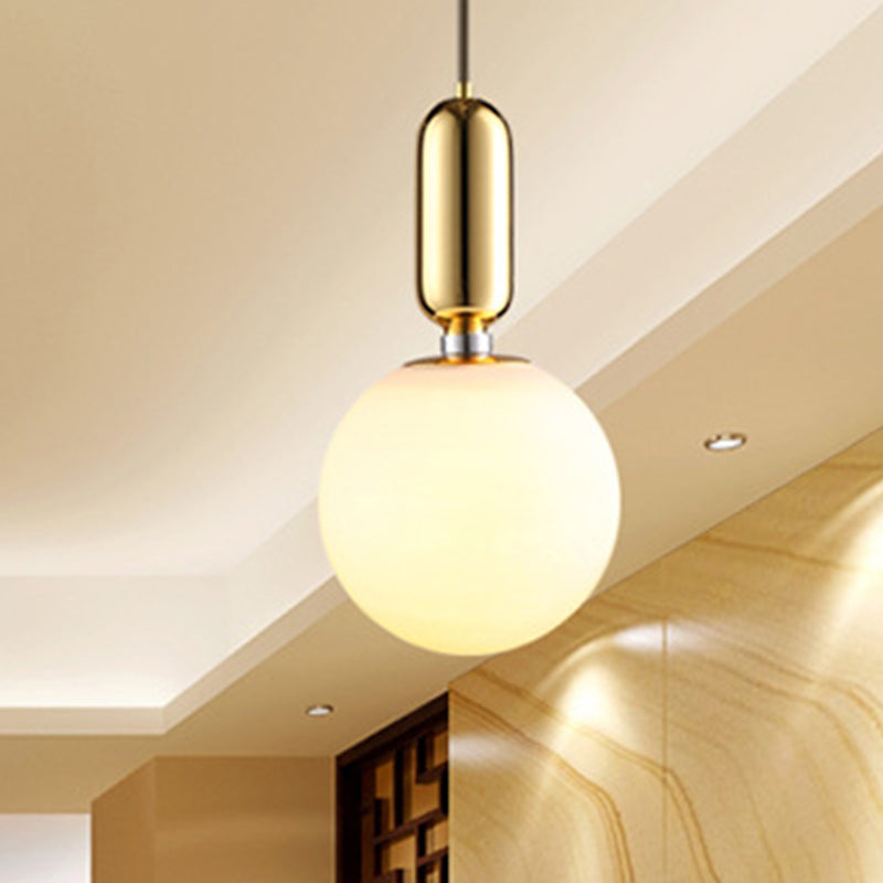 1 Light Spherical Hanging Ceiling Light Modern Style Glass Hanging Lamp Kit
