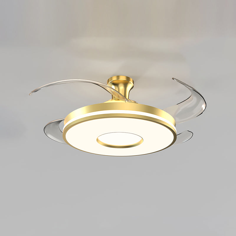 Simplicity Circular Ceiling Fan Lamp Frequency Conversion Semi Flush Mount LED Light