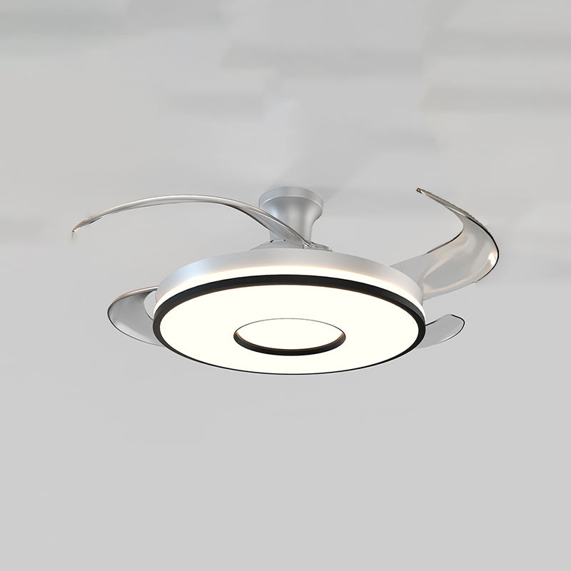 Simplicity Circular Ceiling Fan Lamp Frequency Conversion Semi Flush Mount LED Light