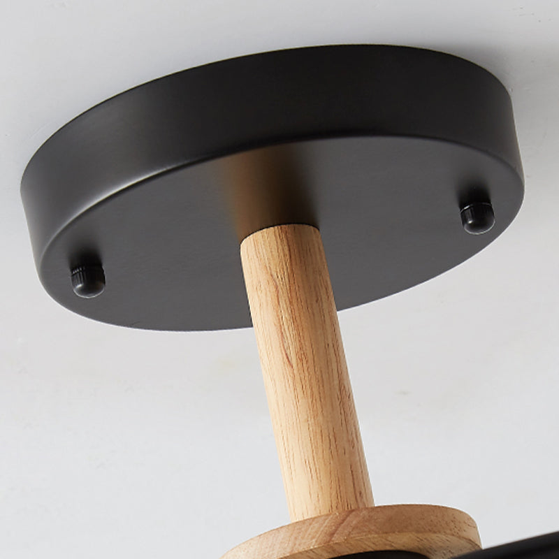 Luz de techo espiral retro de lámpara de vidrio blanco de vidrio semi de montura de montaje para sala de estar