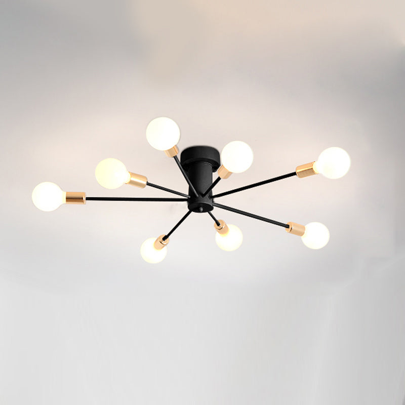 Radiaal metaalspoeling Mount Lighting Industrial Living Room Semi Flush Light