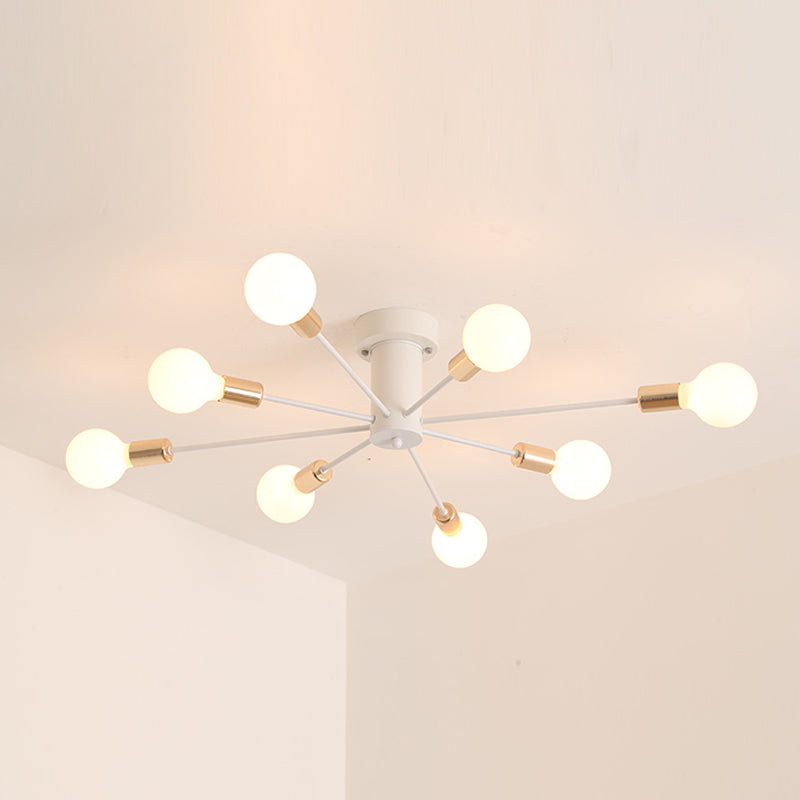 Radiaal metaalspoeling Mount Lighting Industrial Living Room Semi Flush Light