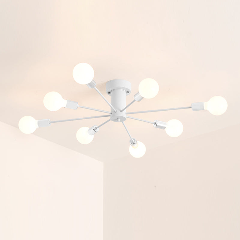 Radiaal metaalspoeling Mount Lighting Industrial Living Room Semi Flush Light